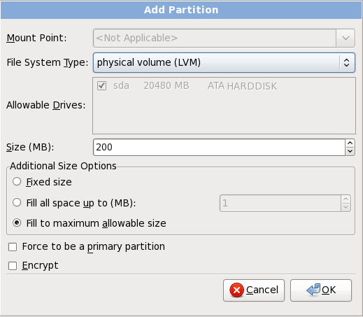 Create an LVM Physical Volume